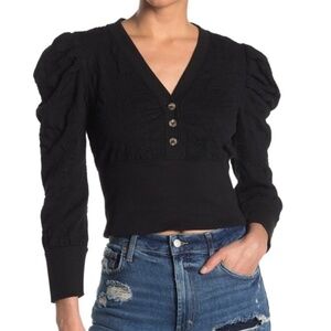 FREE PEOPLE GEMMA PUFF SLEEVE HENLEY